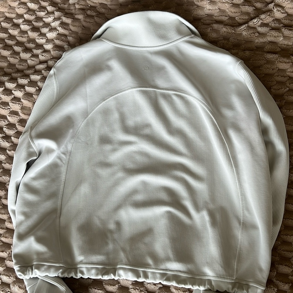 Lululemon Brushed Softstreme Ribbed Half Zip and High Rise Short 4” Bone Set - Picture 12 of 16